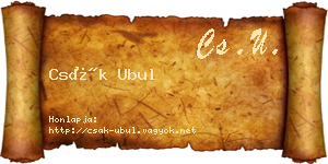 Csák Ubul névjegykártya